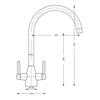 Carysil HS935 Twin lever Swan Neck Tap Chrome