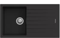 Carysil TD100-MB 86cm Compact Granite 1B & Drainer Inset Sink Midnight Black