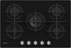 Candy Candy CVG74WPB 75cm 5 burner (inc. wok burner), front control, cast iron stands, Black Glass, New Timeless knobs Gas Hob Black