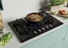 Candy Candy CVG74WPB 75cm 5 burner (inc. wok burner), front control, cast iron stands, Black Glass, New Timeless knobs Gas Hob Black