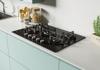 Candy Candy CVG74WPB 75cm 5 burner (inc. wok burner), front control, cast iron stands, Black Glass, New Timeless knobs Gas Hob Black