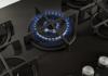 Candy Candy CVG74WPB 75cm 5 burner (inc. wok burner), front control, cast iron stands, Black Glass, New Timeless knobs Gas Hob Black