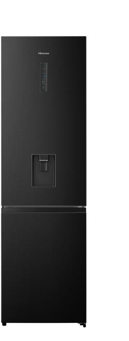 Hisense RB440N4WFF 60cm  325-litre Frost Free With Water Dispenser Freestanding Fridge-Freezer Black Steel