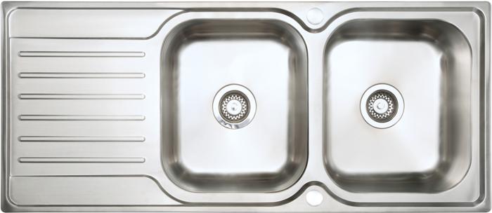 Carysil ET18 116cm Double Bowl Inset Sink Stainless steel