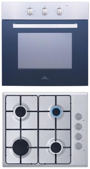 Newworld NWOHPGBKSS 60cm Gas Hob & Electric Fan Oven Pack ( Oven and Hob Pack ) Stainless steel