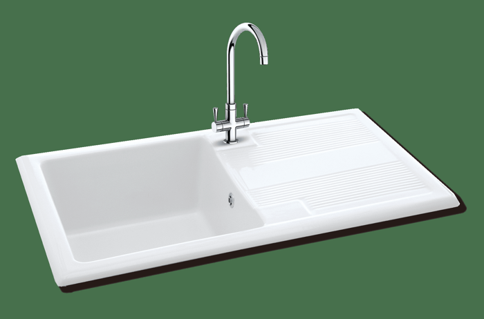 Carron Phoenix Shonelle 105 - 1.0 Bowl Ceramic Inset Sink White