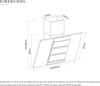 Caple SP612SS Spirit Wall Chimney 60cm Hood Stainless steel