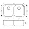 Carysil UM0002 Classic double bowl Undermount Sink Stainless steel