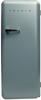 Teknix T330RDS Tall Retro Fridge with icebox Freestanding Fridge Silver