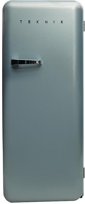 Teknix T330RDS Tall Retro Fridge with icebox Freestanding Fridge Silver