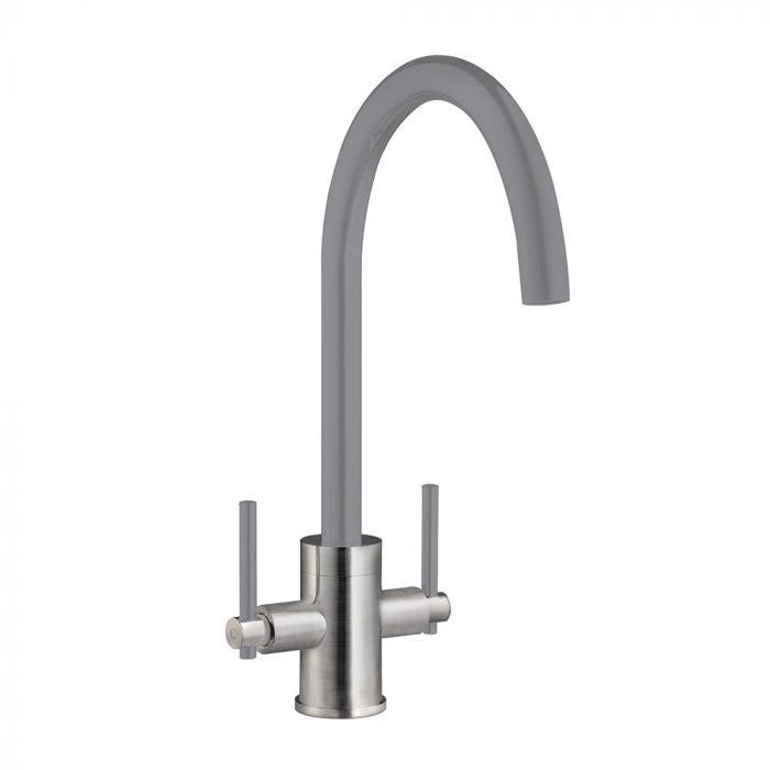 Carysil HS945B-GR Twin Lever Mixer Tap Grey / Brushed
