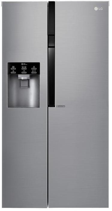 LG GSL561PZUZ Inverter Linear Compressor™  606-Litre Frost Free - Non- Plumbed Water & Ice dispenser American Style Fridge Freezer Shiny Steel