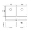 Carysil SR1509 Quadrus Double bowl Undermount Sink Brushed Steel