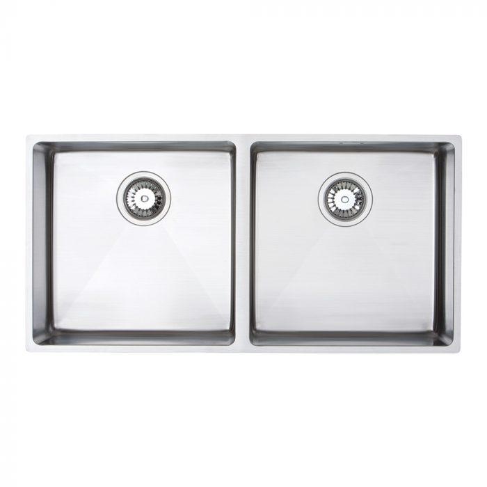 Carysil SR1509 Quadrus Double bowl Undermount Sink Brushed Steel