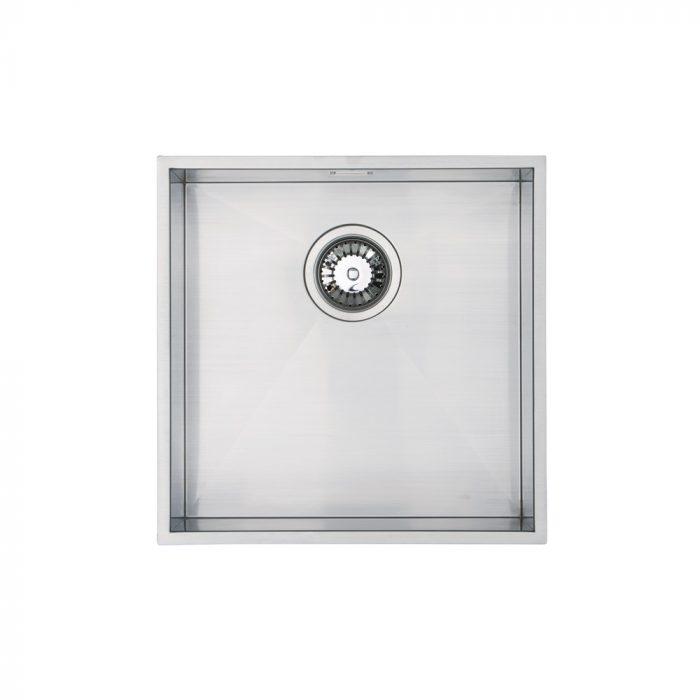 Carysil SQI10 Qube Compact Single Bowl Undermount Sink Brushed Steel