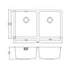 Carysil UM2502 Rhombus Double Bowl Undermount Sink Stainless steel
