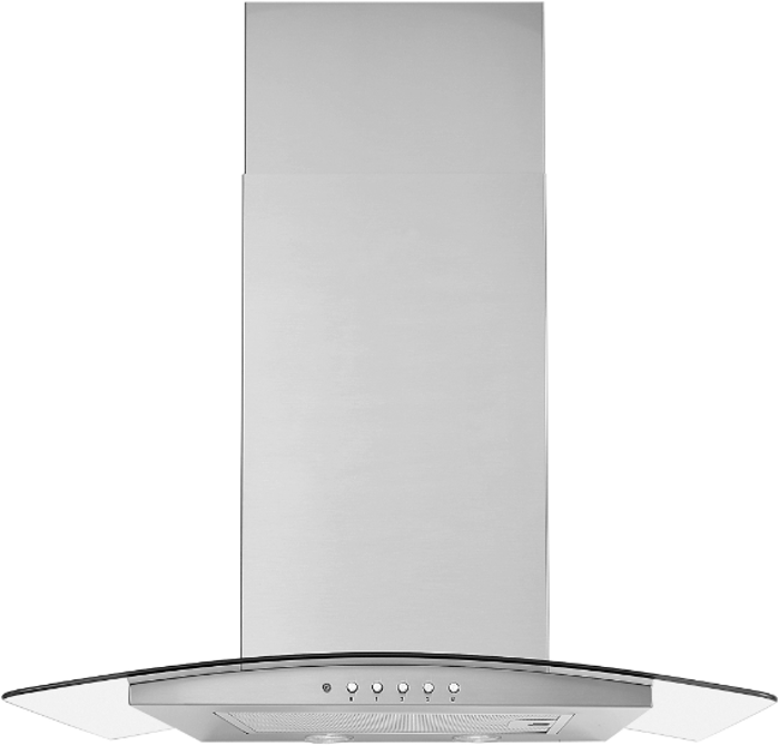 CDA WEP60SS 60cm Curved Glass Hood Stainless steel