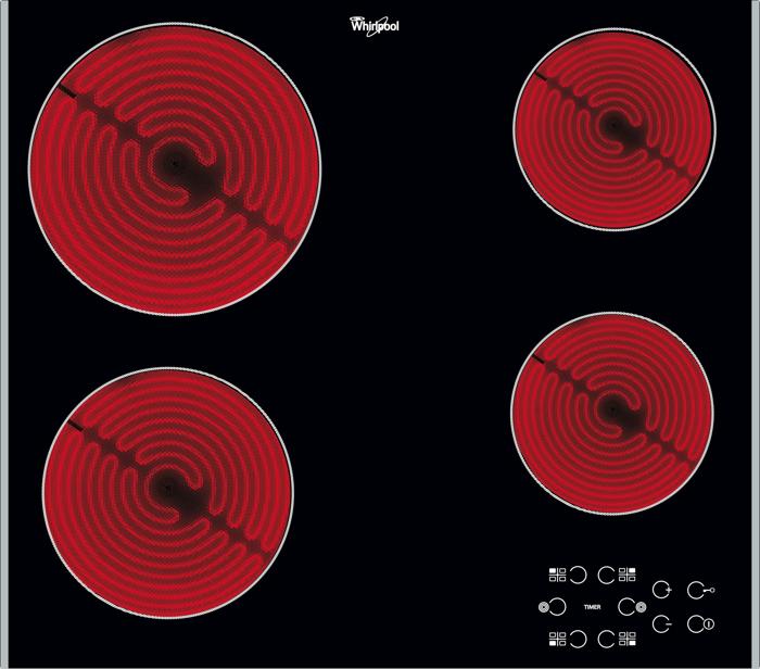 Whirlpool AKT 8090 LX Ceramic Hob 4 Zones 60cm ( AKT8090LX ) Ceramic Hob Black