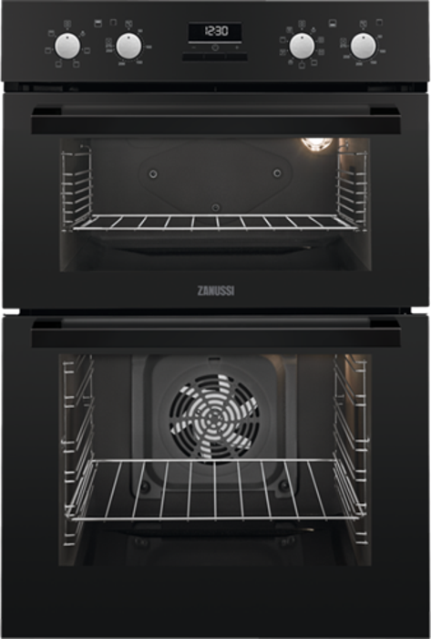 Zanussi ZOD35802BK 60cm Built-in Double Electric Oven Black