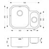 Carysil UM0001LH  ( UM0001/2LH ) CLASSIC (Left hand main bowl) 1.5 BOWL Undermount Sink Stainless steel