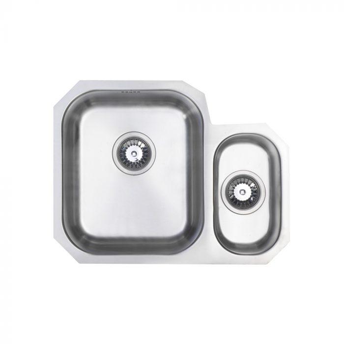 Carysil UM0001LH  ( UM0001/2LH ) CLASSIC (Left hand main bowl) 1.5 BOWL Undermount Sink Stainless steel