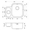Carysil UM0001RH (UM0001/2RH) CLASSIC (Right hand main bowl) 1.5 BOWL Undermount Sink Stainless steel