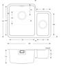 Carysil UM2501LH RHOMBUS (Left Hand main bowl) 1.5 BOWL Undermount Sink Stainless steel