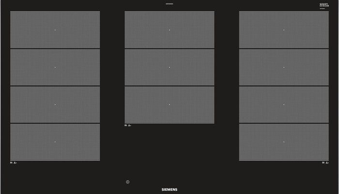 Siemens EX975KXV1E  iQ700  91.2cm surface mount with frame 5 Zone Induction Hob Black