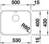 Blanco Supra 500-U Undermount Sink Stainless steel