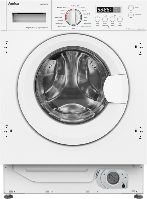 Amica AWDT814S 8kh wash 6kg dry 1400 spin Integrated Washer Dryer White
