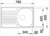 Blanco TIPO 45 S Compact 78cm Single Bowl ( 454076 ) Inset Sink Stainless steel