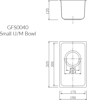 NS GFS0040 S & J Half Bowl Undermount Sink Stainless steel