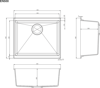 Carysil EN500 Quadrus 53cm Single Bowl Undermount Sink Gunmetal
