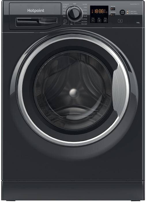 Hotpoint NSWM1045CBSUKN Black 10kg 1400rpm spin Freestanding Washing Machine Black