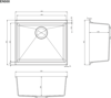 Carysil EN500 Quadrus 53cm Single Bowl Undermount Sink White