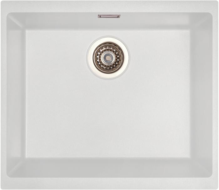 Carysil EN500 Quadrus 53cm Single Bowl Undermount Sink White