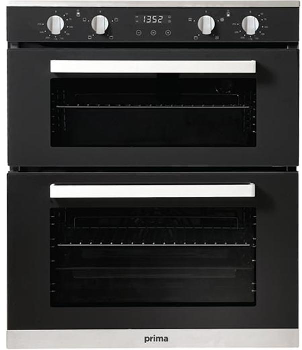 Prima PRDO304 Fan Quick-remove door for easy cleaning Built-Under Double Electric Oven Black / Stainless Steel