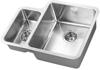1810 LUXSODUO25 160/340 BBR 25mm Radius Corners LD/1634/U25/S/BBR/305 (Old Overflow system) 1.5 Bowl Undermount Sink Stainless steel