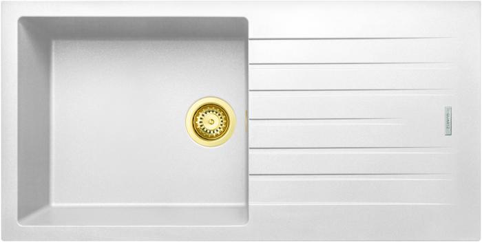 Carysil TD100-WH 86cm Compact Granite 1B & Drainer Inset Sink White