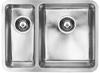 1810 LUXSODUO25 180/340U BBR 25mm Radius Corners LD/1834/U25/S/BBR/307 (Old overflow system) 1.5 Bowl Undermount Sink Stainless steel