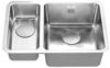 1810 LUXSODUO25 180/340U BBR 25mm Radius Corners LD/1834/U25/S/BBR/307 (Old overflow system) 1.5 Bowl Undermount Sink Stainless steel