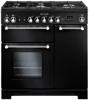 Rangemaster KCH90NGFBL/C Kitchener 90 All Gas 116750 Gas Range Cooker Black ( Chrome Trim )