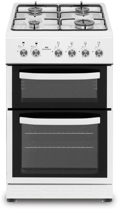 Newworld NWMID53GW 50cm Twin Cavity Freestanding Gas Cooker White