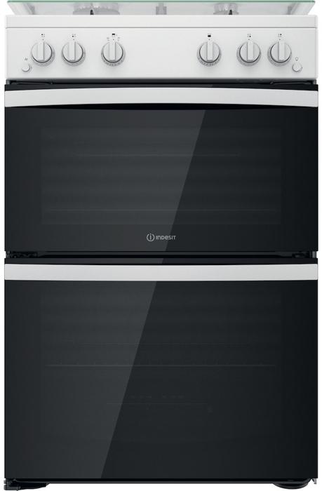 Indesit ID67G0MCW/UK  Double Oven, XL Cavity, Click And Clean, 60cm Freestanding Gas Cooker White