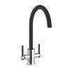 Carysil HS945-BK twin Lever Mixer Tap Black / Chrome
