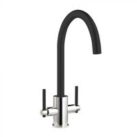 Carysil HS945-BK twin Lever Mixer Tap Black / Chrome