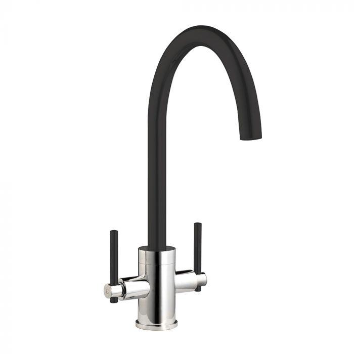 Carysil HS945-BK twin Lever Mixer Tap Black / Chrome
