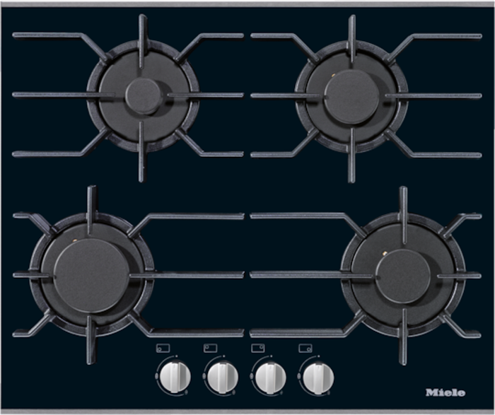Miele KM3010 4 Burner Gas On Glass Gas Hob Black