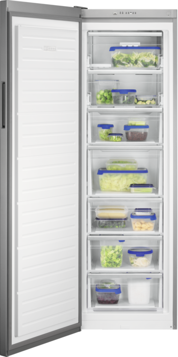 Zanussi ZUHE30FU2  Series 60 No Frost 307-Litre Freestanding Freezer Stainless steel