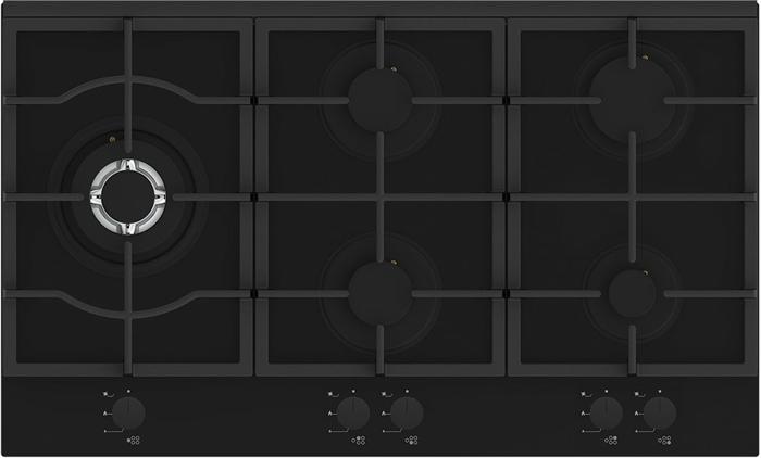 Prima PRGH222 90cm Gas on Glass Gas Hob Black